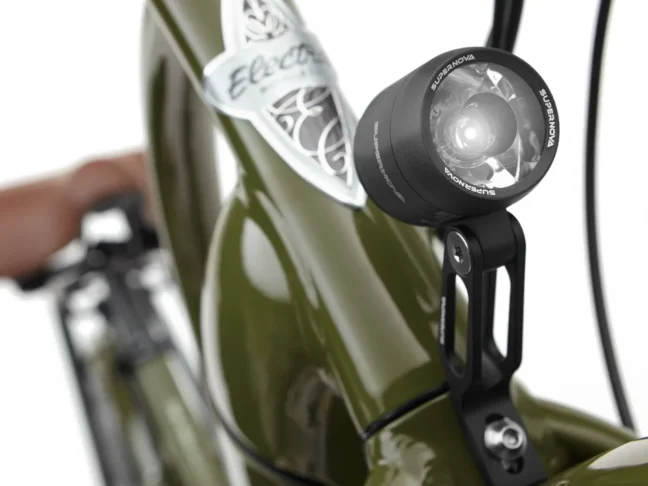 electric bike electra Townie Path Go Olive front light